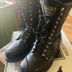 Carolina Black Leather Men's Boots